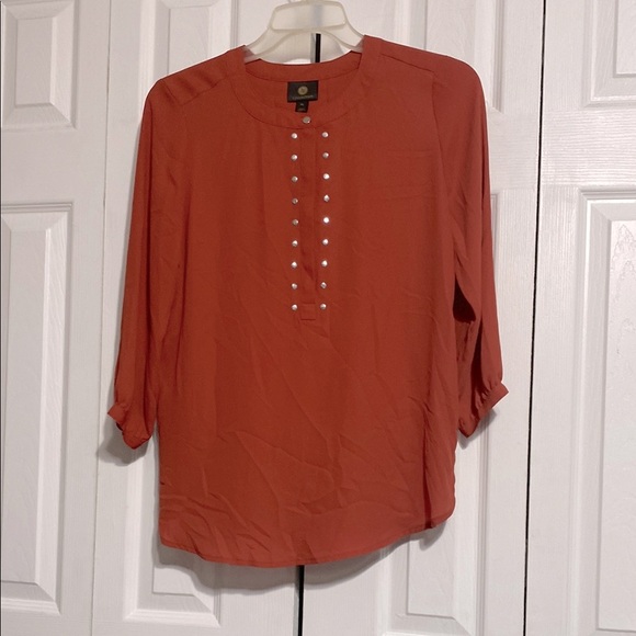 JM Collection Tops - JM Collection lightweight Rust Blouse shirt top size MP